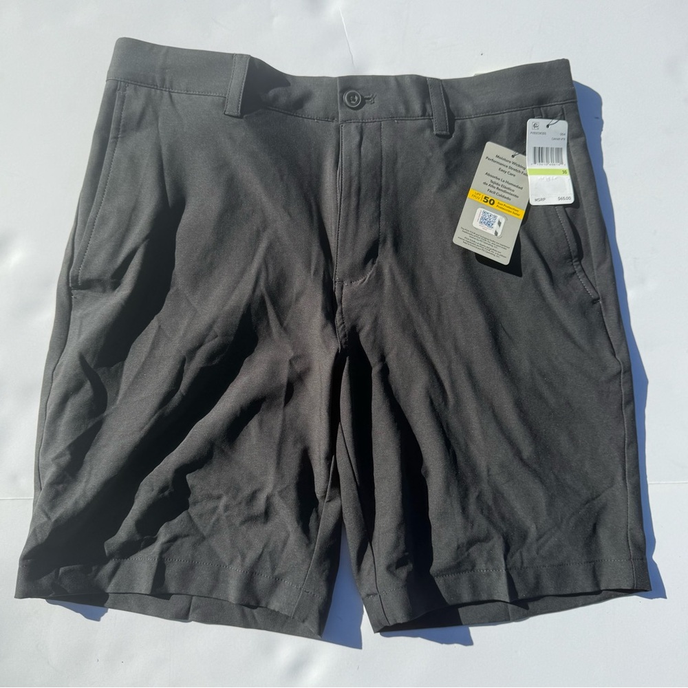 PGA Tour Men's Charcoal “Iron” Flat Front Shorts